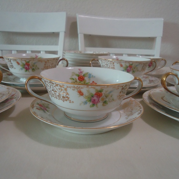 VTG Noritake Japan 315 Presolure U.S. DesignPat Applied For Set 27 pc Gold Trim - Picture 8 of 16